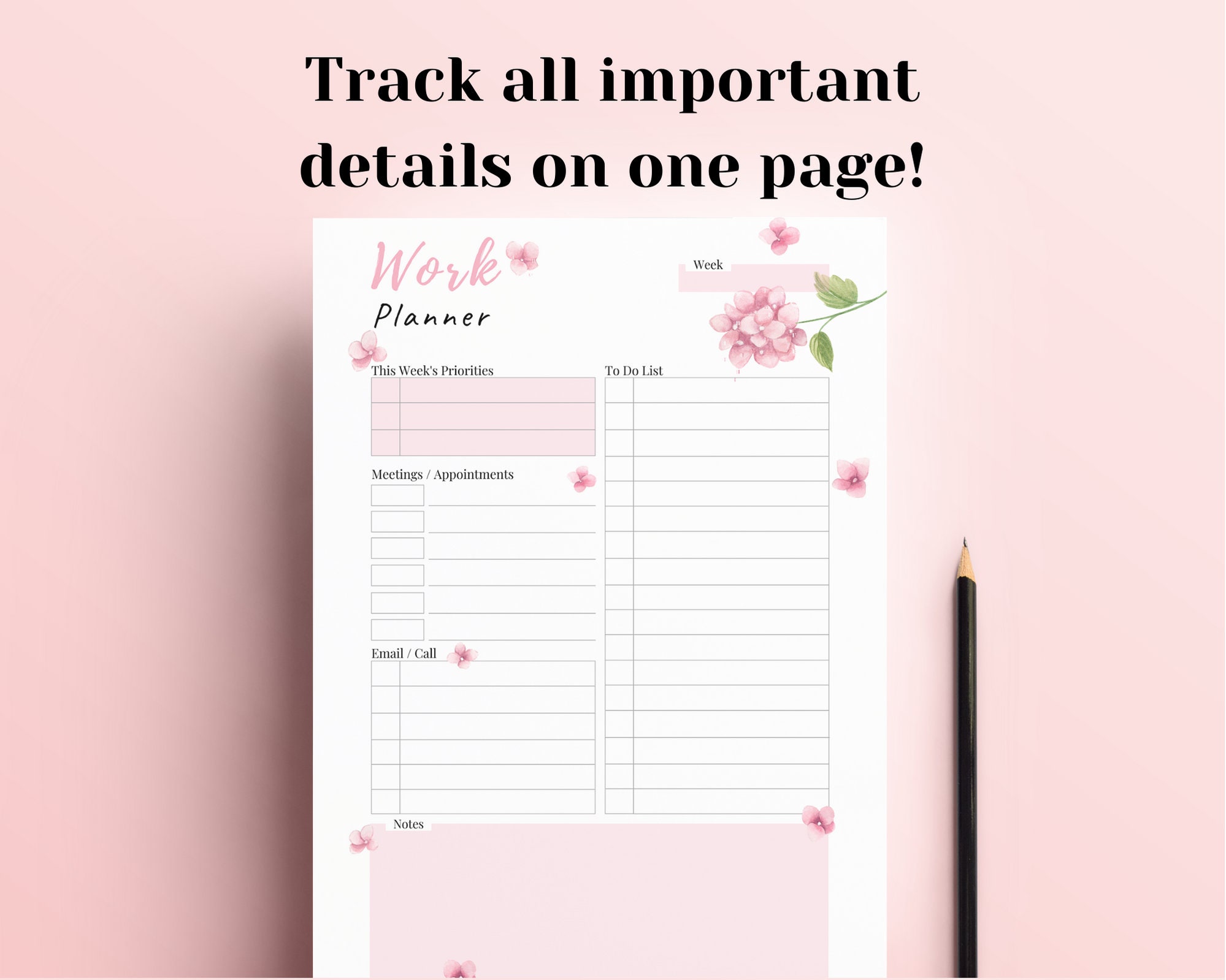 Work Planner Printable Weekly Work Schedule Productivity - Etsy Hong Kong