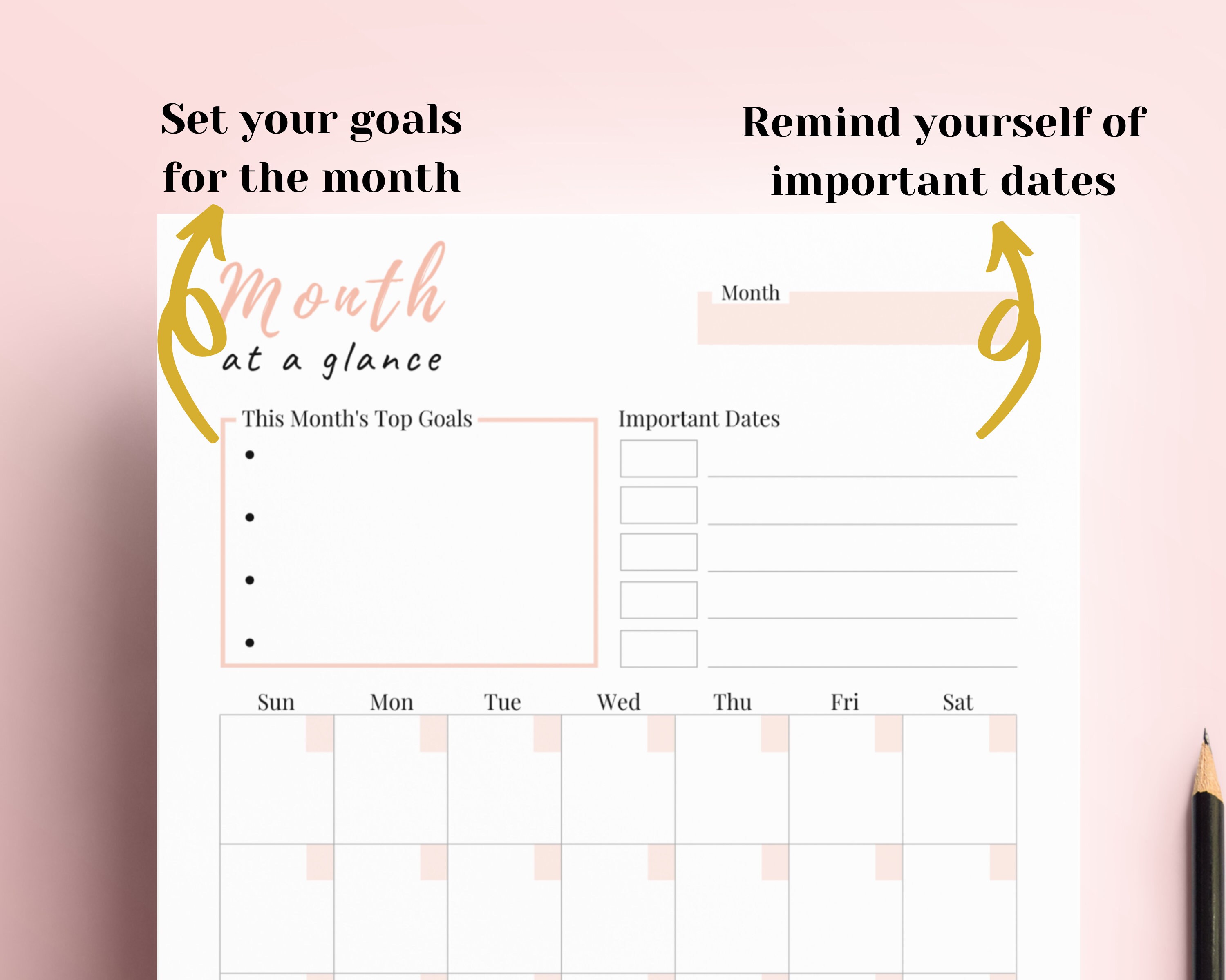 Monthly Planner 2020-2021 Monthly Planner Printable Monthly - Etsy Hong ...