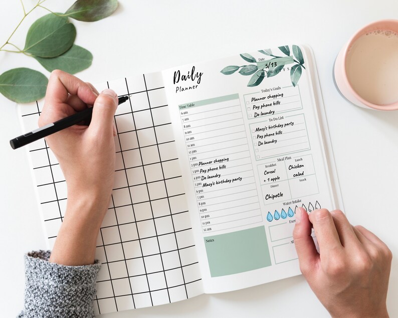 Daily Planner Template Day per Page Planner Printable Daily Etsy