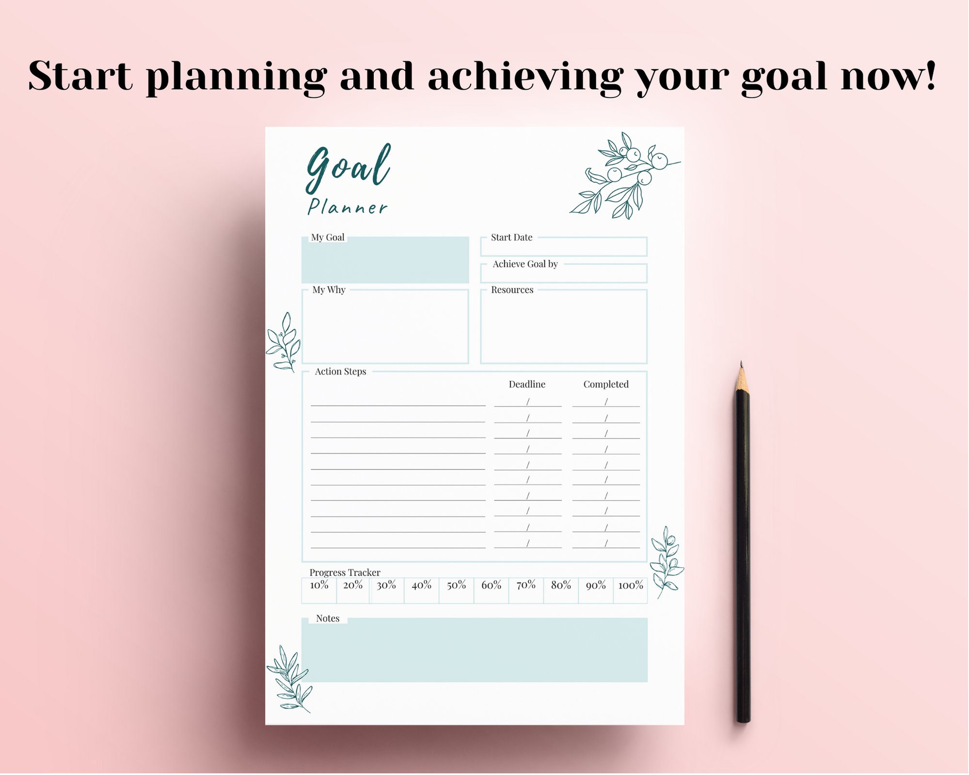 Goal Setting Planner Printable, Goal Tracker, Project Planner ...