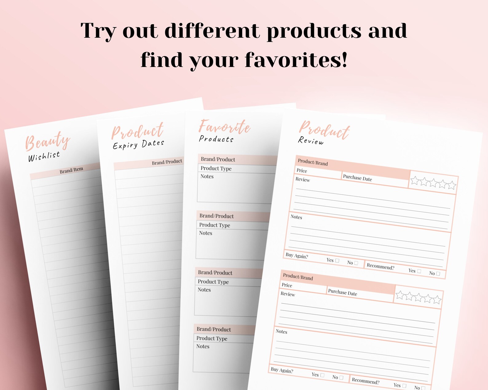 Glow Up Planner Beauty Journal Printable Skincare Routine Etsy