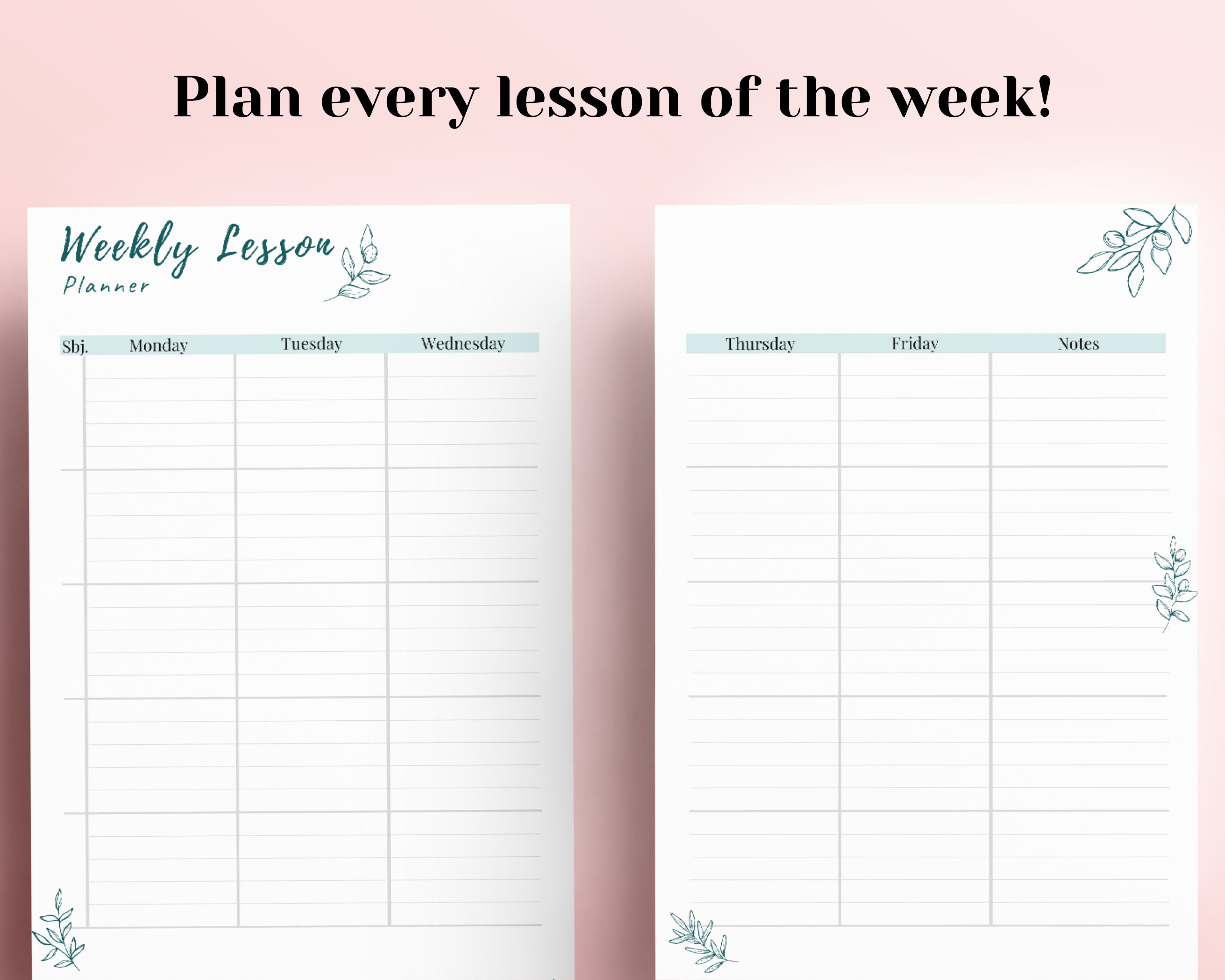 teacher weekly lesson planner template teacher weekly lesson planner template