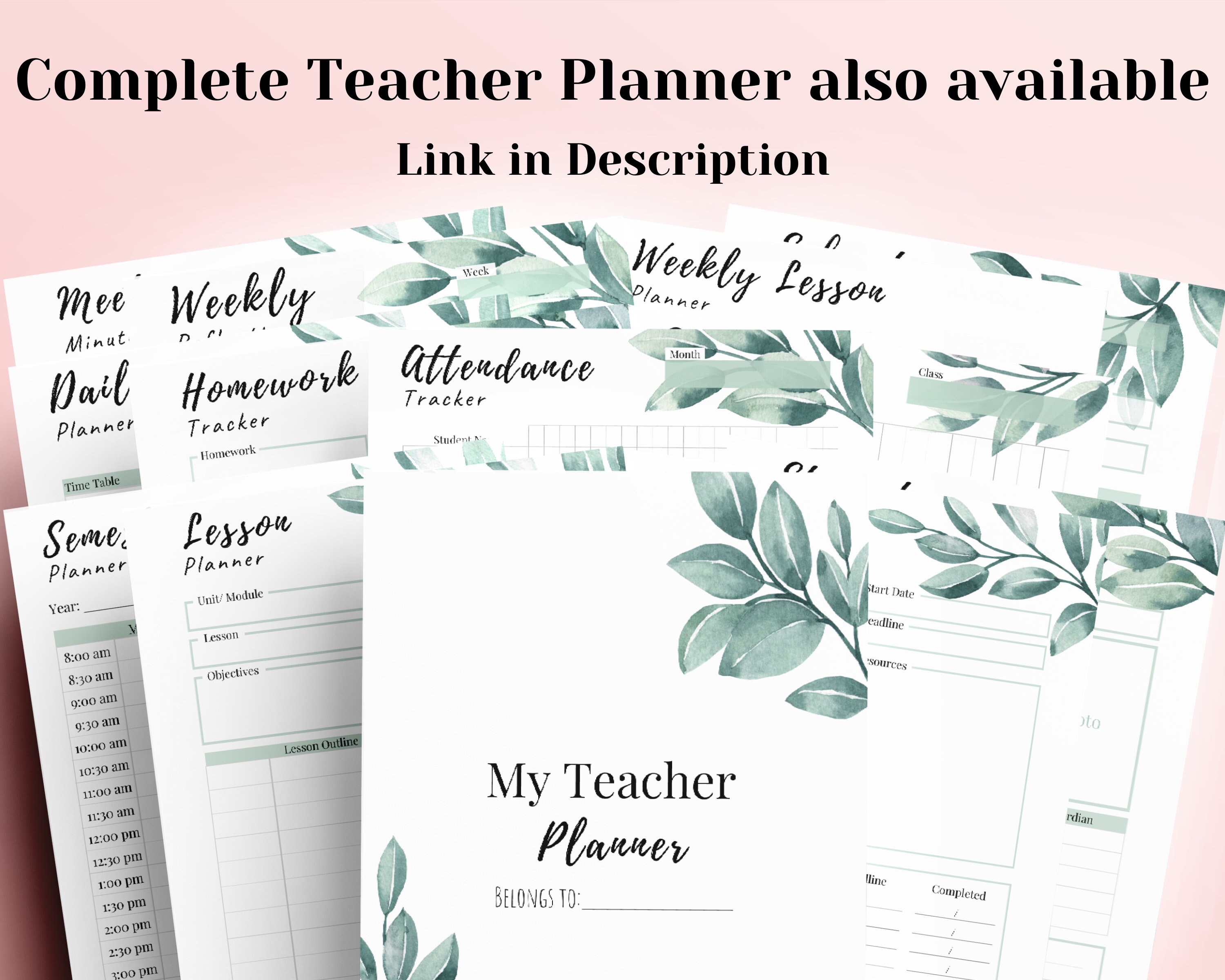 Printable Weekly Teacher Planner Lesson Plan Template Lesson | Etsy
