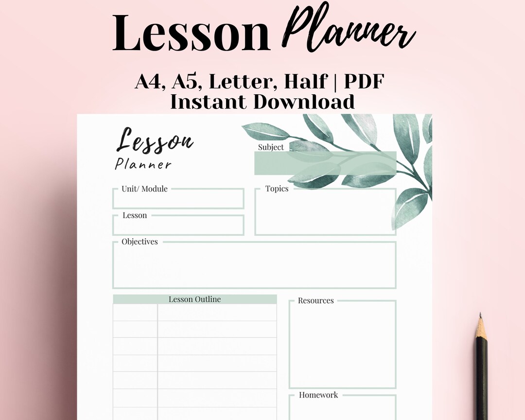 Teacher Lesson Planner Printable, Homeschool Planner, Pre School Lesson ...