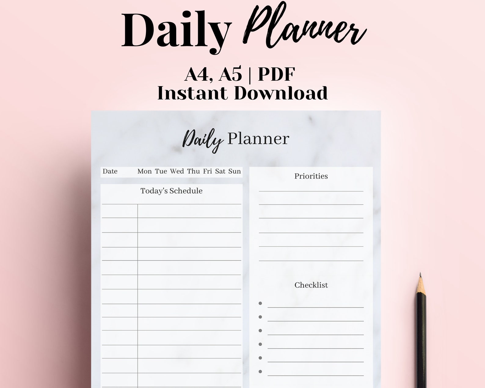 Printable Daily Planner 20202021 Hourly Planner Day Etsy