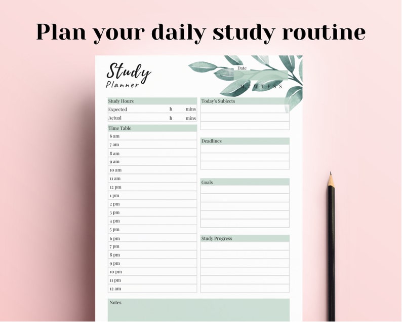Student Planner Printable Study Planner Undated Academic Etsy