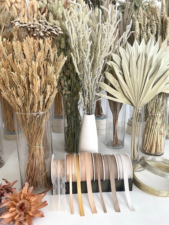 127-tlg. Getrocknete Pampasgras Herbst Dekoration - Natürlicher Trockenblumenstrauß