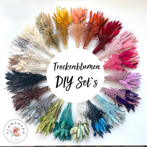 DIY Set Trockenblumen zum Basteln Trockenblumenkranz Strauß Geschenk Hochzeit basteln Weihnachtsgeschenke basteln Adventskranz selber machen