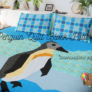 Penguin Quilt Block Pdf Pattern Penguin Quilt Pattern Pdf - Etsy