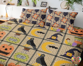 Halloween Witch Quilt Pattern: Downloadable PDF for Lap, Twin, Queen, King
