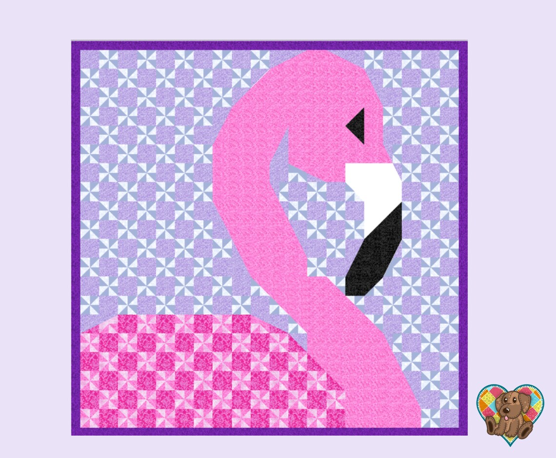 Flamingo Quilt Block Pdf Pattern Flamingo Quilt Pattern - Etsy