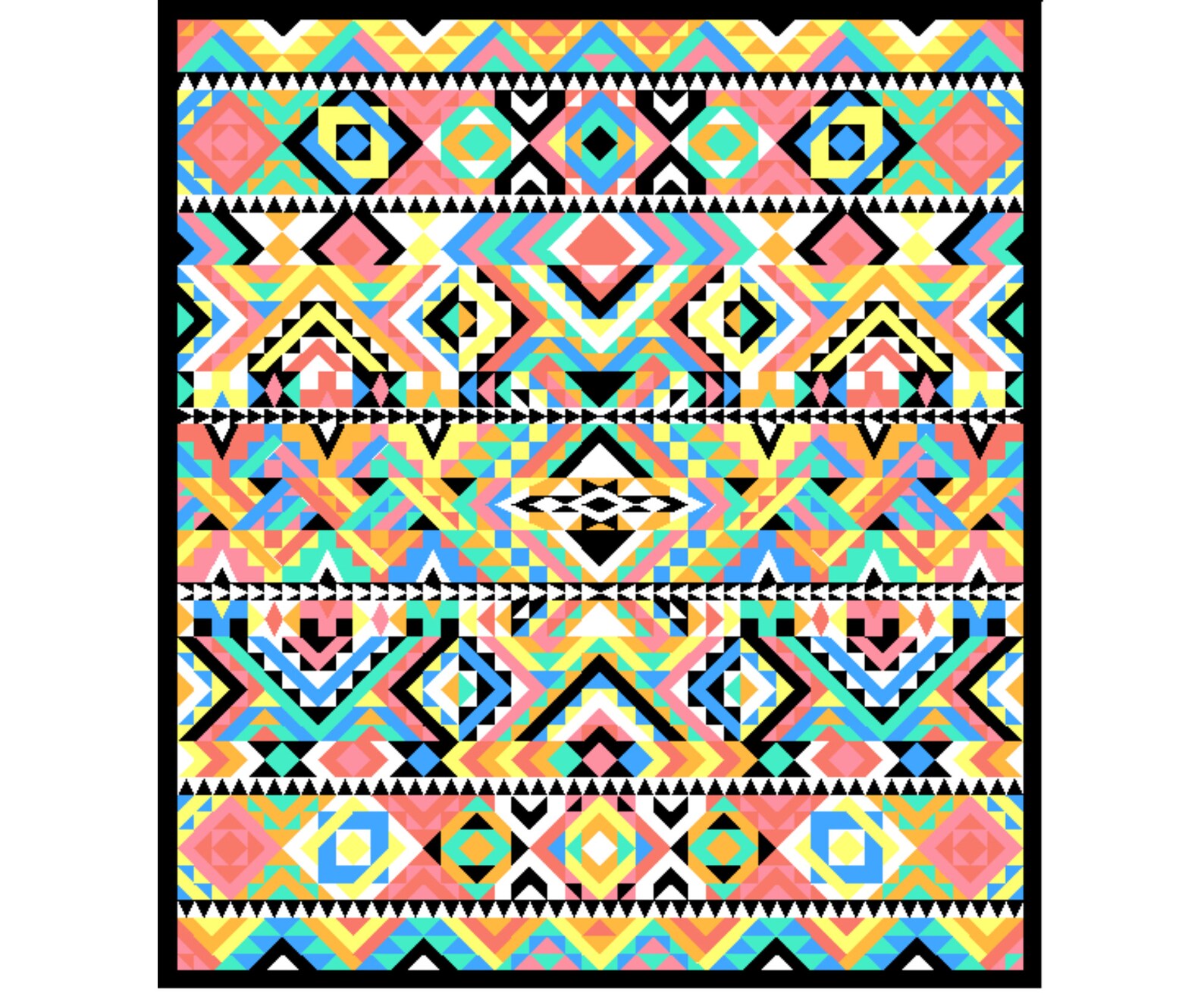 Aztec Block Quilt Pattern Downloadable PDF Aztec Quilt Etsy