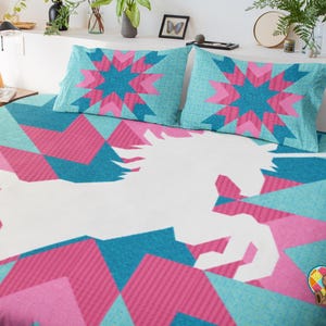 Unicorn Quilt Pattern pdf | Downloadable PDF Unicorn Quilt Pattern | Unicorn Quilt Design |Unique Animal Quilt Pattern | Fantasy Quilt pdf