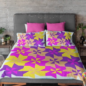 Pinwheel Flower Quilt Block Pattern: Baby to King Size (PDF Pattern)