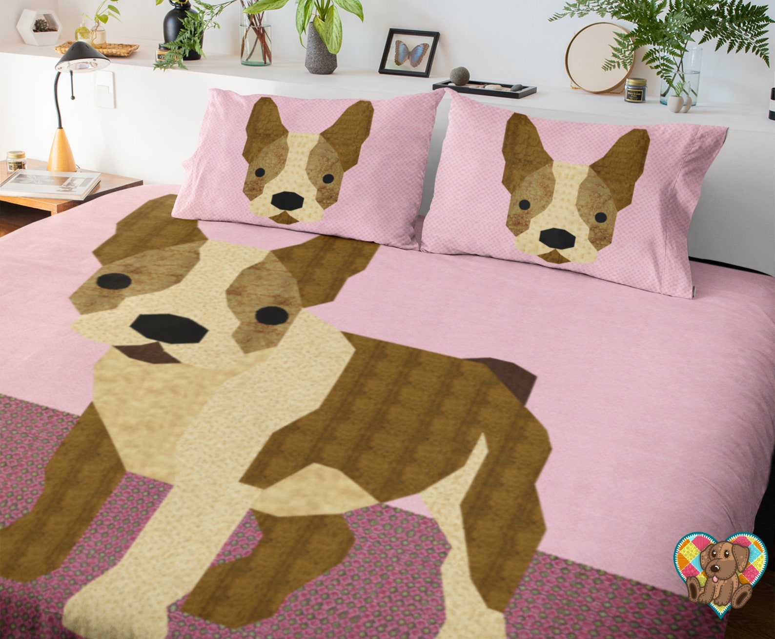 French Bulldog Downloadable Quilt Block Pattern French Etsy