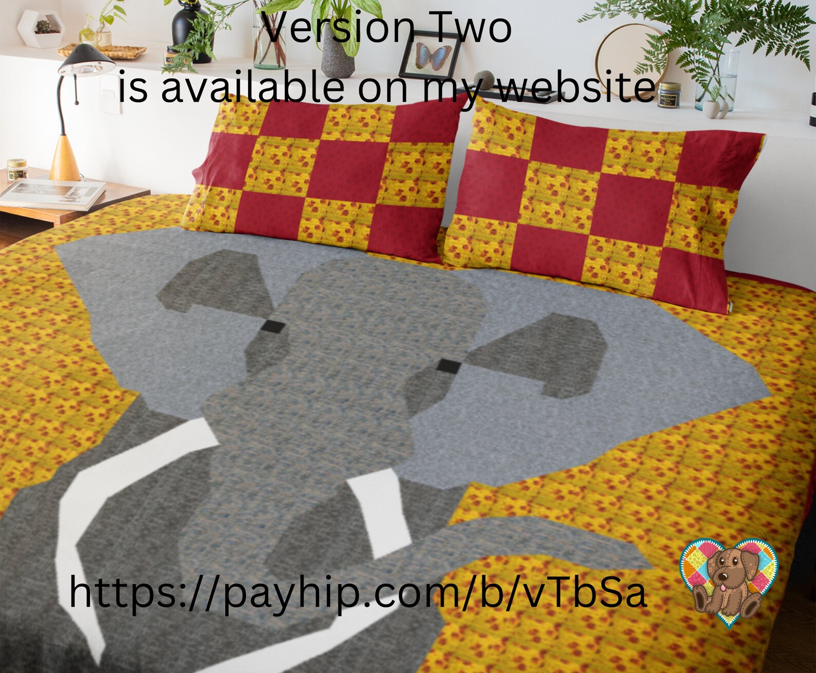 Elephant Quilt Block Pattern Pdf Downloadable PDF Quilt Etsy