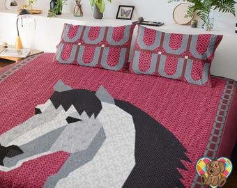 Horse Block Quilt Pattern: Southwestern Design (PDF Download)