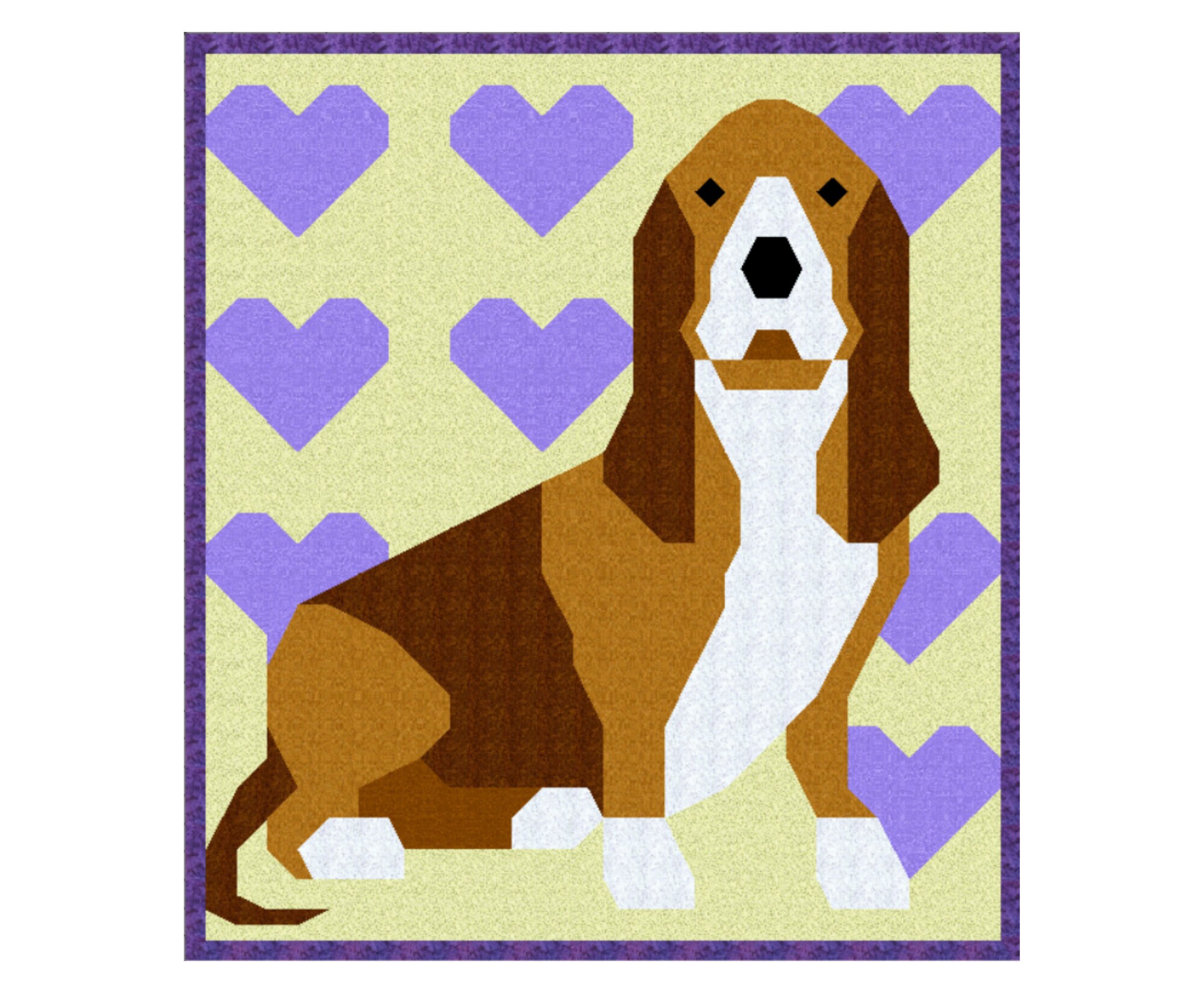 Basset Hound Quilt Block Pattern Downloadable PDF Quilt Etsy