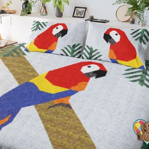 Parrot Quilt Pattern | Downloadable PDF Parrot Quilt Pattern | Parrot Quilt Design | Unique Downloadable Parrot Quilt Pattern | Bird Quilt