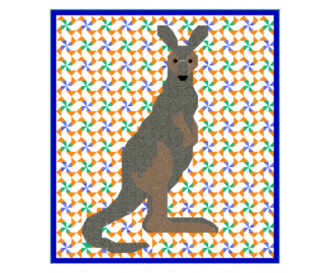 Kangaroo Quilt Block Pattern Downloadable PDF Quilt Pattern Etsy
