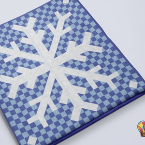 Snowflake Quilt Block Pattern Downloadable PDF Snowflake Quilt Pattern Beginner Quilt Design Christmas Quilt Pattern Snowflake Quilt image 3