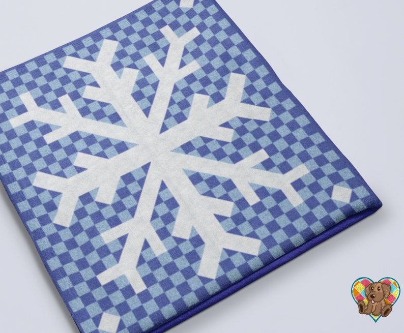 Snowflake Quilt Block Pattern Downloadable PDF Snowflake Quilt Pattern Beginner Quilt Design Christmas Quilt Pattern Snowflake Quilt image 3