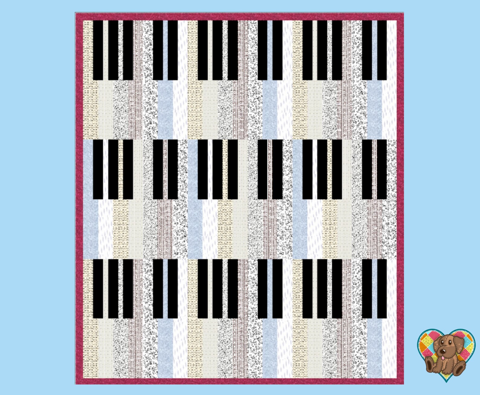 Piano Keys Quilt Block Pattern Downloadable PDF Quilt Etsy