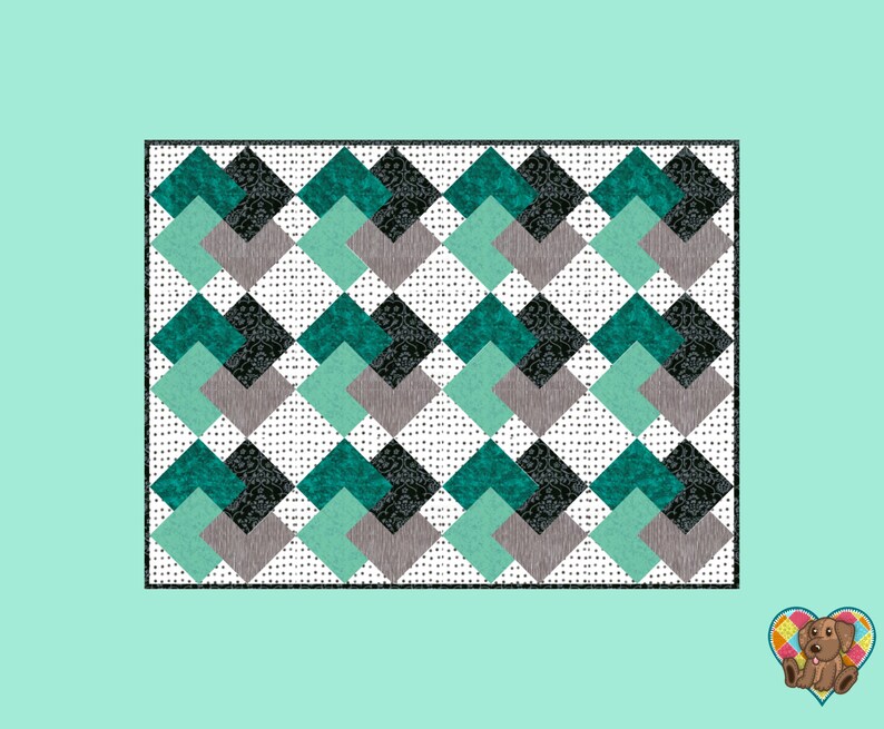 Card Trick Quilt Block Pattern Downloadable PDF Card Trick Quilt Pattern Quilt Design Fun Quilt Block Patterns DIY Home Deco image 4