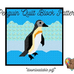 Penguin Quilt Block Pdf Pattern Penguin Quilt Pattern Pdf - Etsy