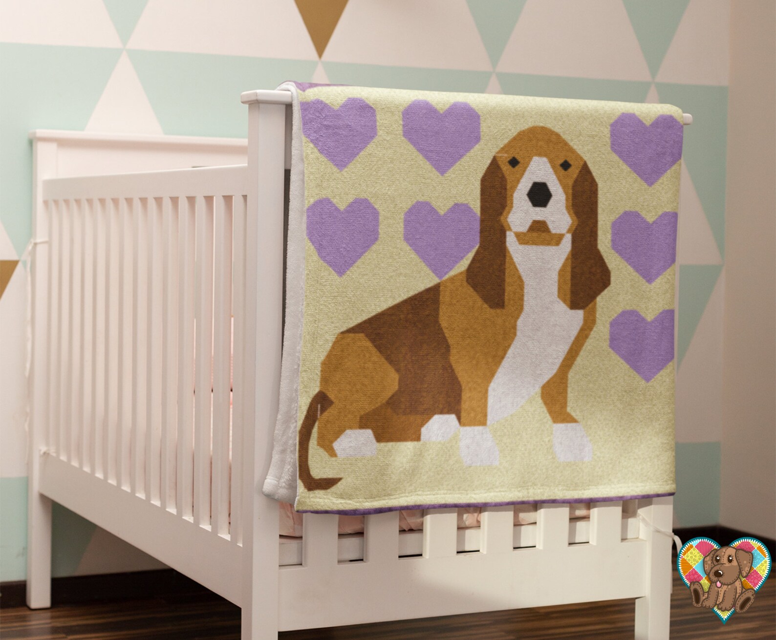 Basset Hound Quilt Block Pattern Downloadable PDF Quilt Block Pattern