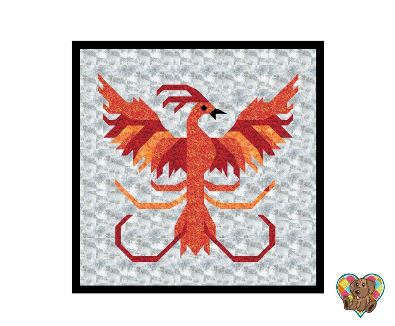 Phoenix Downloadable Quilt Block Pattern Pdf phoenix Quilt Etsy
