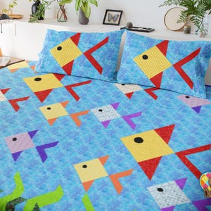 Reef Fish Downloadable Quilt PDF Pattern | Reef Fish Downloadable Quilt Pattern |Reef Fish Quilt Pattern | Tropical Fish Quilt PDF Pattern