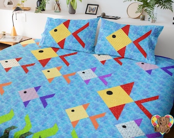 Reef Fisch Quilt Anleitung: Tropische Blöcke als PDF Download