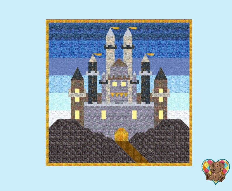 Castle Quilt Block Downloadable Pdf Pattern Castle Quilt Etsy