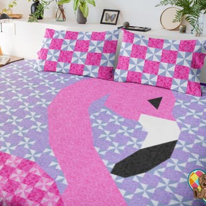 Flamingo quilt pdf pattern | Flamingo quilt pattern | Flamingo quilt pdf pattern | Bird quilt block pattern | Bird quilt pdf pattern