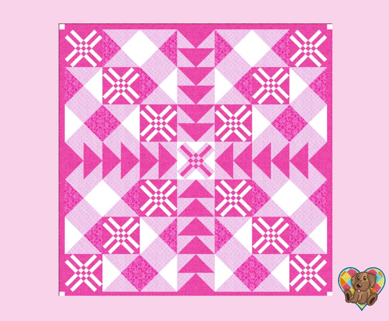 Pink Quilt Block Pattern Downloadable PDF Pink Crib Block Etsy