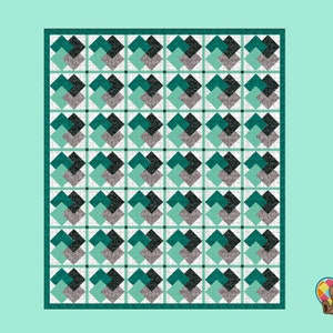 Card Trick Quilt Block Pattern Downloadable PDF Card Trick Quilt Pattern Quilt Design Fun Quilt Block Patterns DIY Home Deco image 2