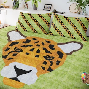 Jaguar Quilt Block Pattern: Wild Cat Design (PDF Download)
