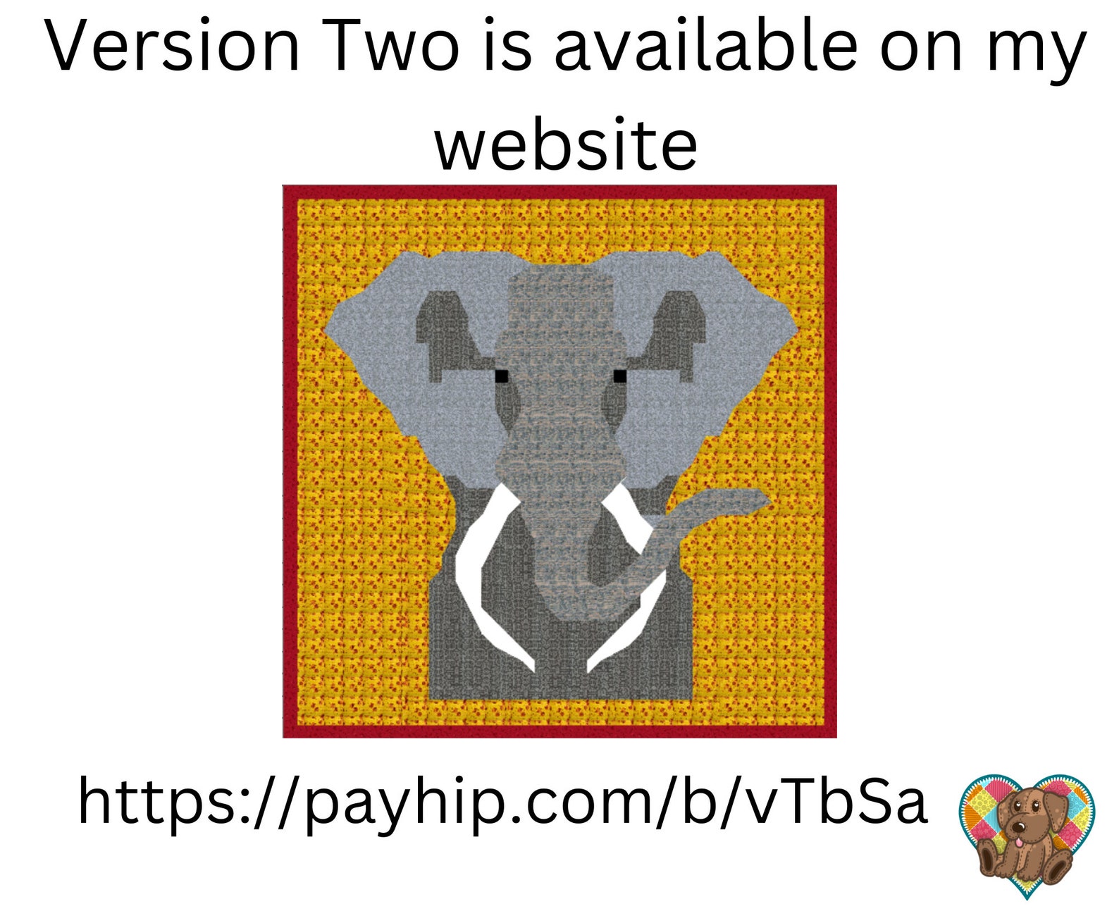 Elephant Quilt Block Pattern Pdf Downloadable PDF Quilt Etsy