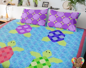 Turtles Quilt Pattern: Ocean Quilt Design (PDF Download)