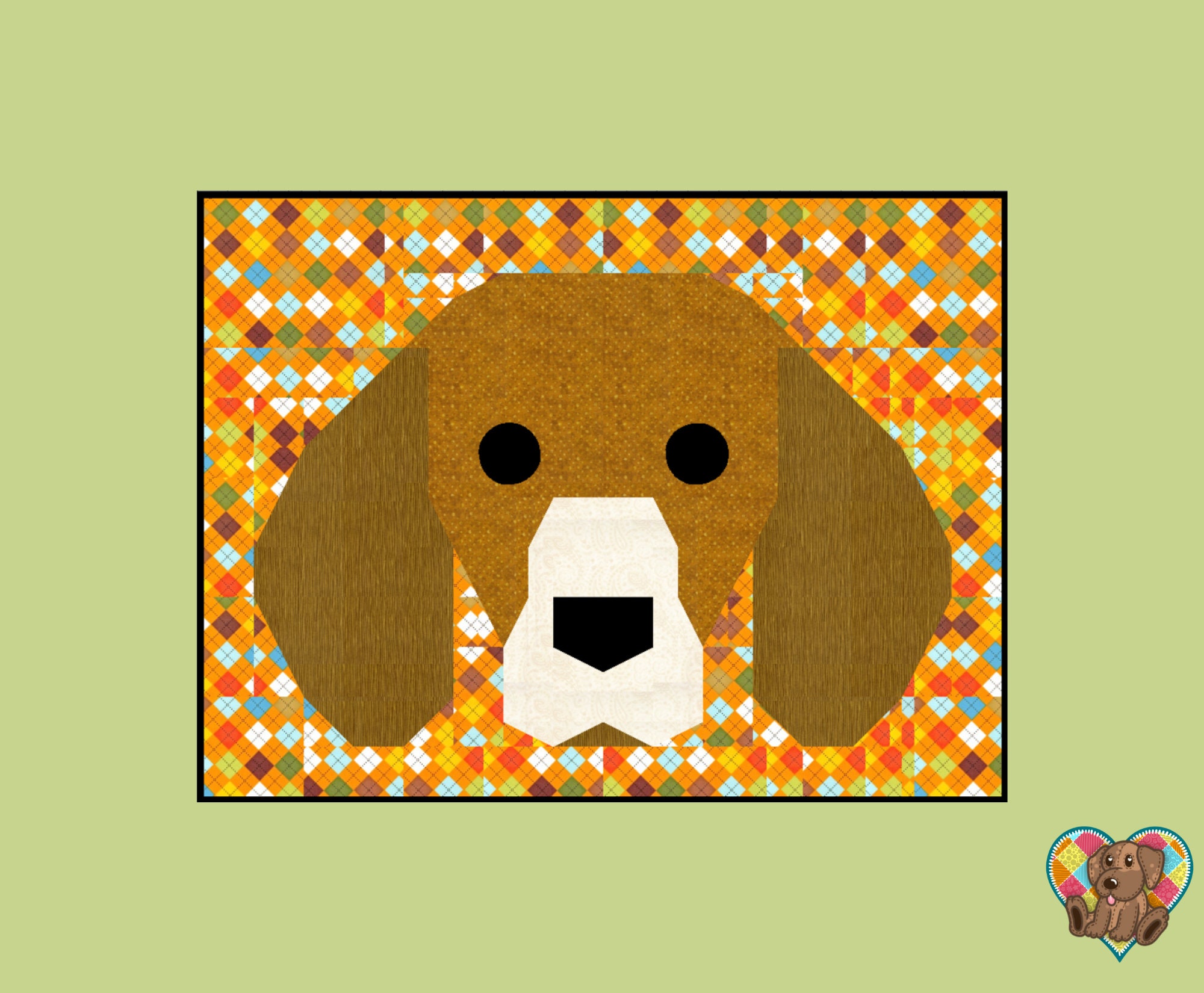 Beagle Quilt Block Pattern Downloadable PDF Quilt Pattern Dog Quilt