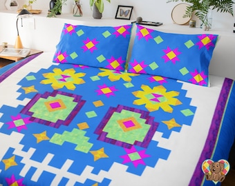 Sugar Skull Quilt Pattern: Halloween Quilt PDF (Lap, Twin, Queen, King Sizes)