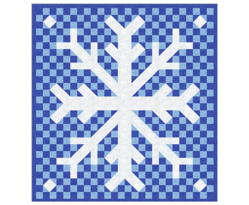 Snowflake Quilt Block Pattern Downloadable PDF Snowflake Quilt Pattern Beginner Quilt Design Christmas Quilt Pattern Snowflake Quilt image 2