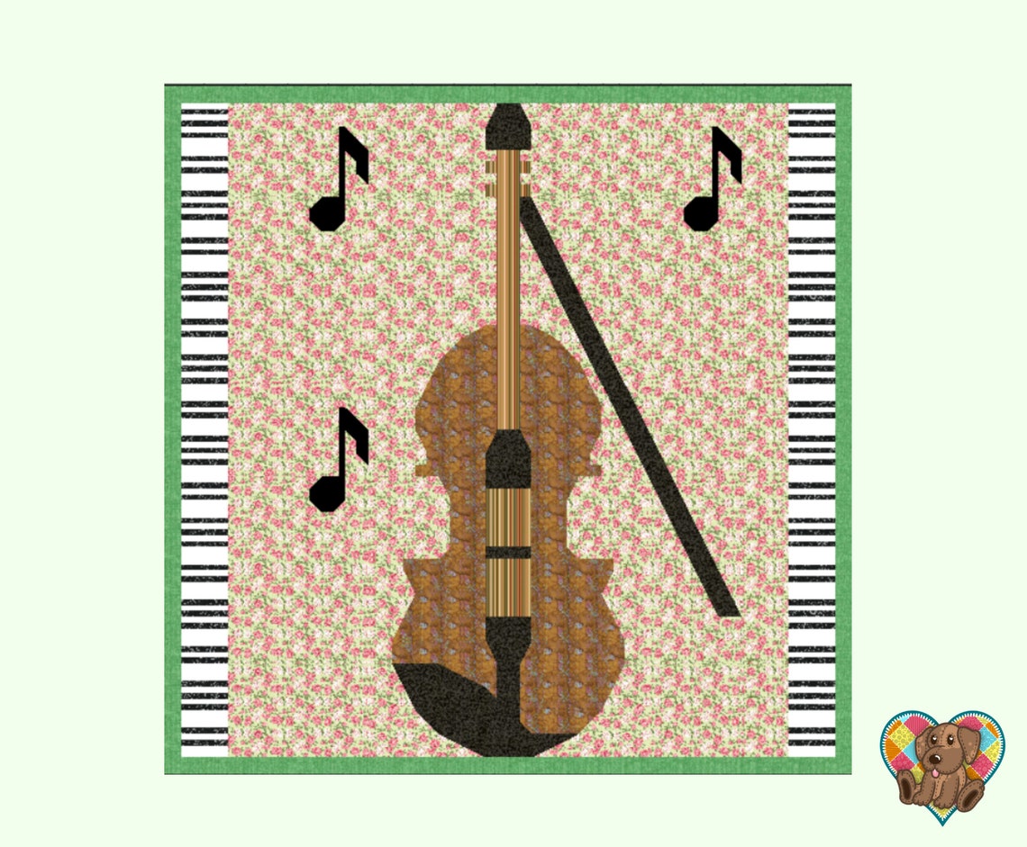 Violin Music Quilt Block Pattern Pdf Violin Quilt Pattern Pdf Violin