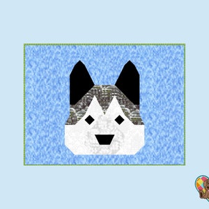 Husky Quilt Block Pattern Downloadable PDF Quilt Pattern Dog Quilt Design pdf Unique Animal Quilt Pattern Dog Quilt Block Pattern image 6