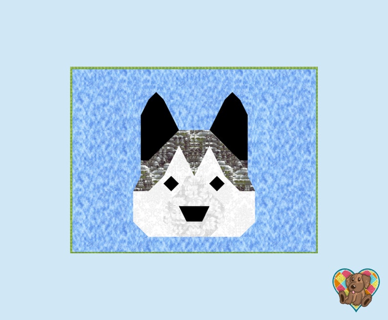 Husky Quilt Block Pattern Downloadable PDF Quilt Pattern Dog Quilt Design pdf Unique Animal Quilt Pattern Dog Quilt Block Pattern image 6