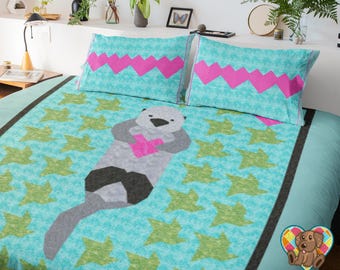 Otter Quilt Pattern: Animal Ocean Design (PDF Pattern)