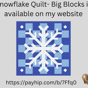 Snowflake Quilt Block Pattern Downloadable PDF Snowflake Quilt Pattern Beginner Quilt Design Christmas Quilt Pattern Snowflake Quilt image 4