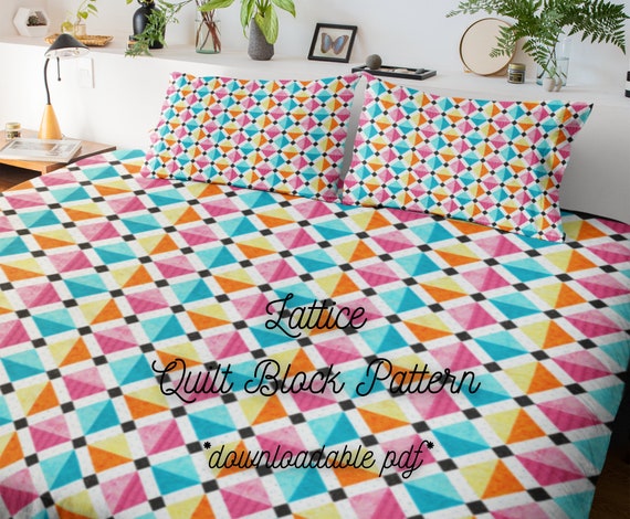 Lattice Quilt Block Pattern Pdf Lattice Quilt Pattern | Etsy