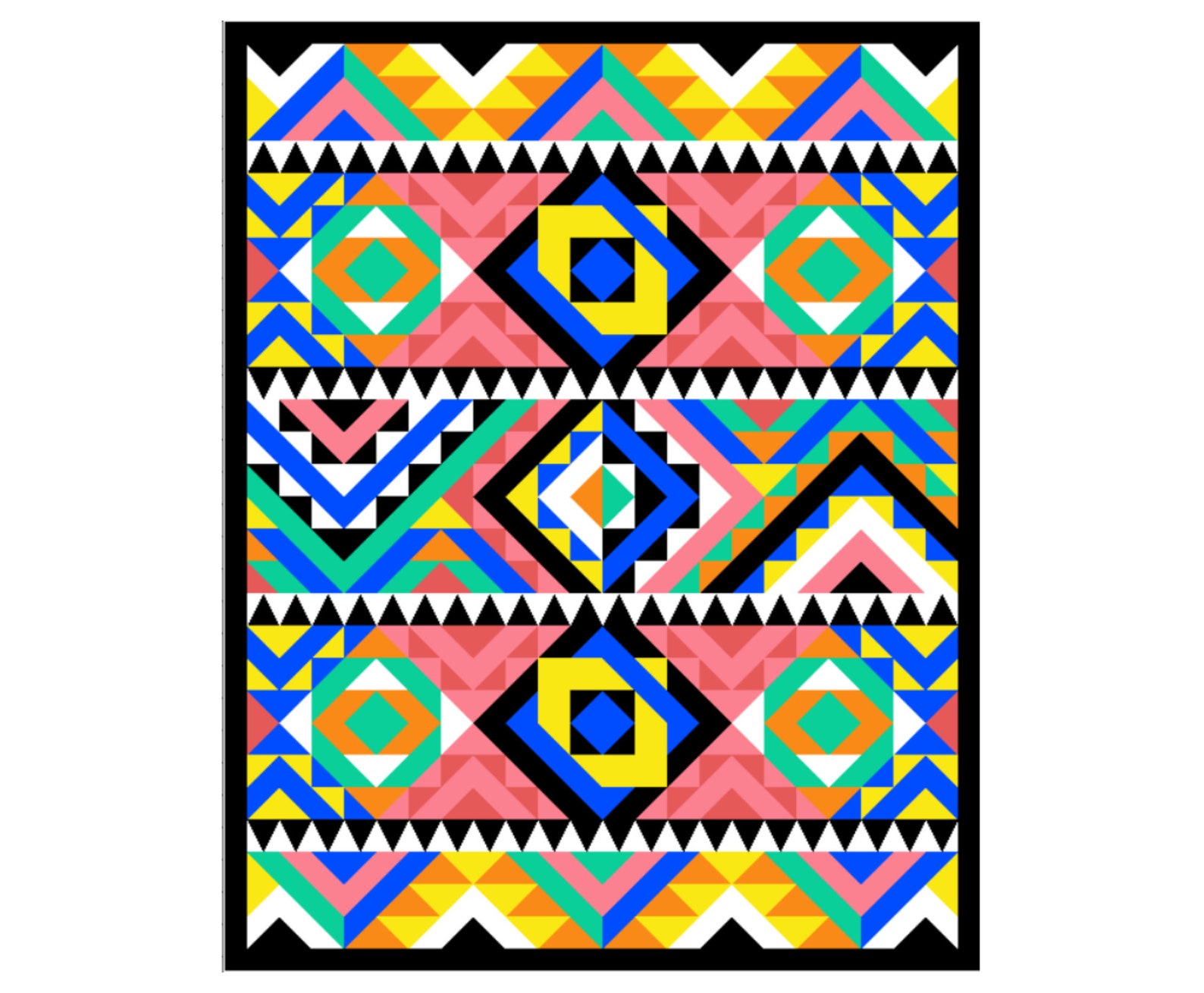 Aztec 2 Quilt Block Pattern Downloadable PDF Quilt Pattern Etsy